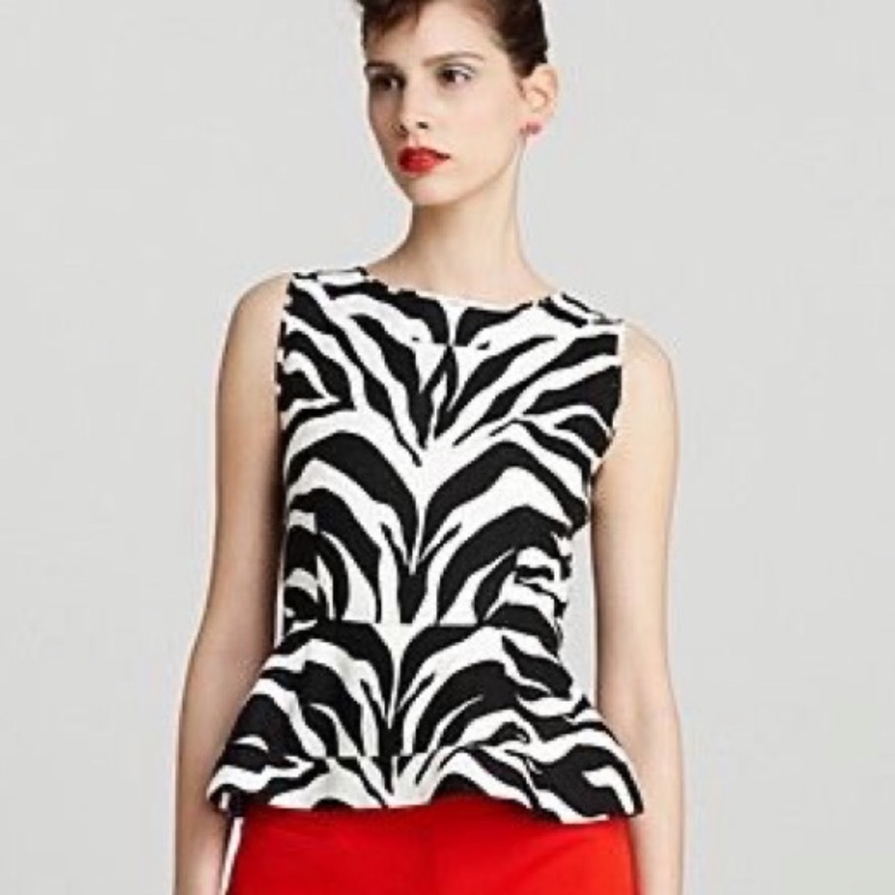Kate Spade Black and White Zebra Print Blouse